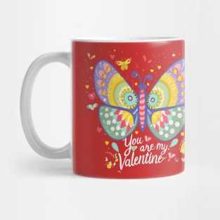 You Are My Valentine, Dear Purple Butterfly Mug